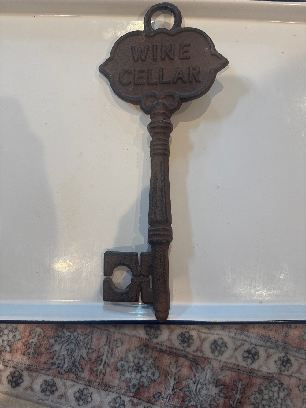 Key Wine Cellar Iron Decorative Wall Key - Rustic Brown Home Wall Decor